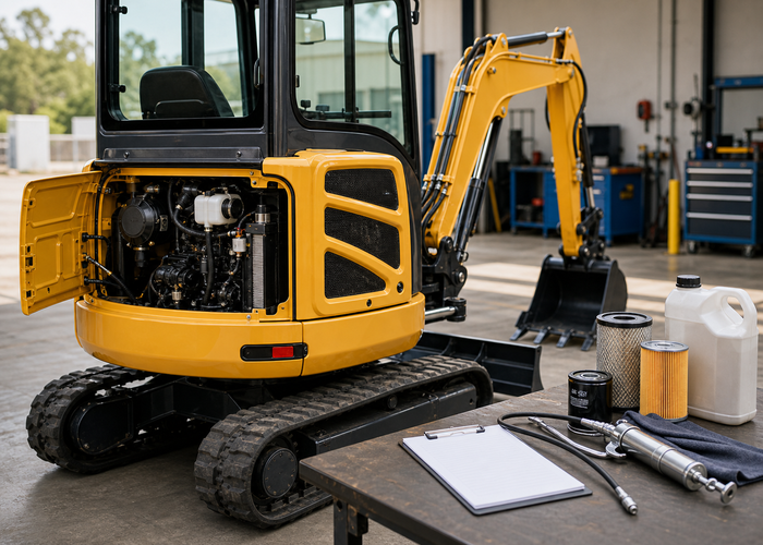 Mini excavator daily maintenance inspection thumbnail